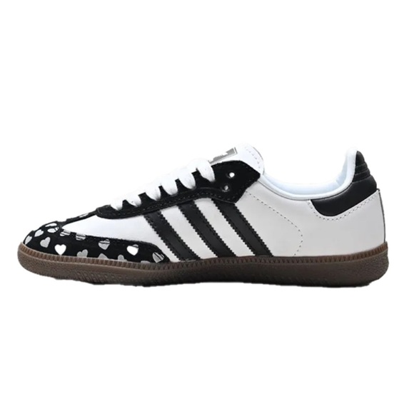 adidas Valentine’s Samba Black and White Heart Sneakers - Picture 3 of 12